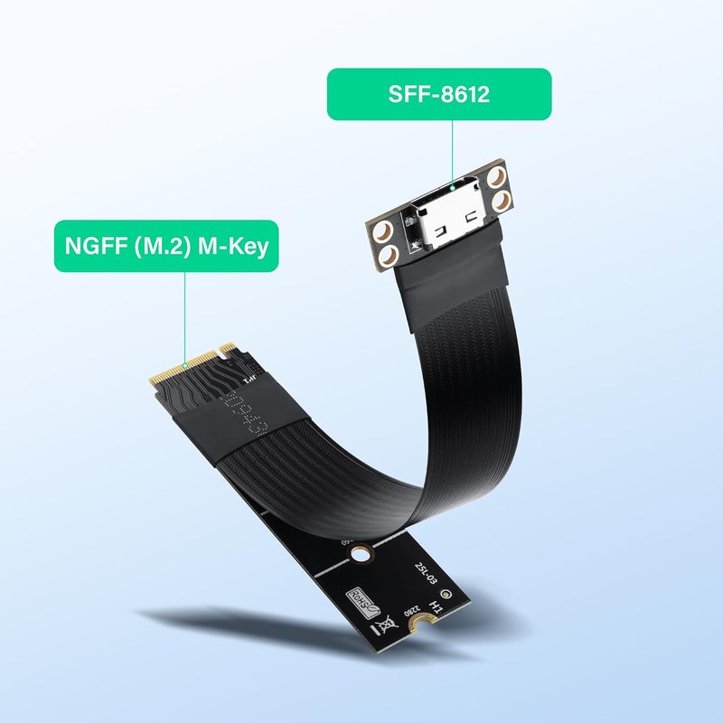 SinLoon M.2 M-Key PCI-E4.0 2280 NGFF to Oculink SFF-8612 Host Cable 20CM Support for Oculink External SSD, eGPU - Image 3